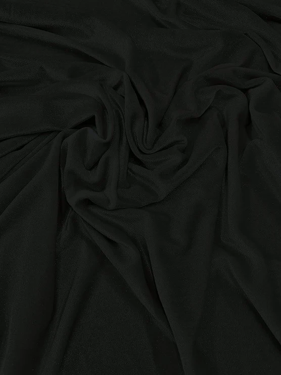 GLITTER STRETCH VELVET 360 GRAMS SPANDEX FABRIC / Black / Sold by the Yard