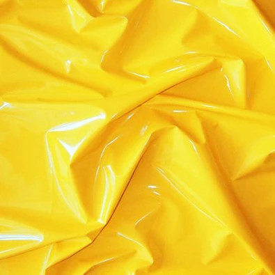 Glossy Stretch Fetish Patent Vinyl Spandex Fabric / Yellow / Sold By The Yard - Image 2