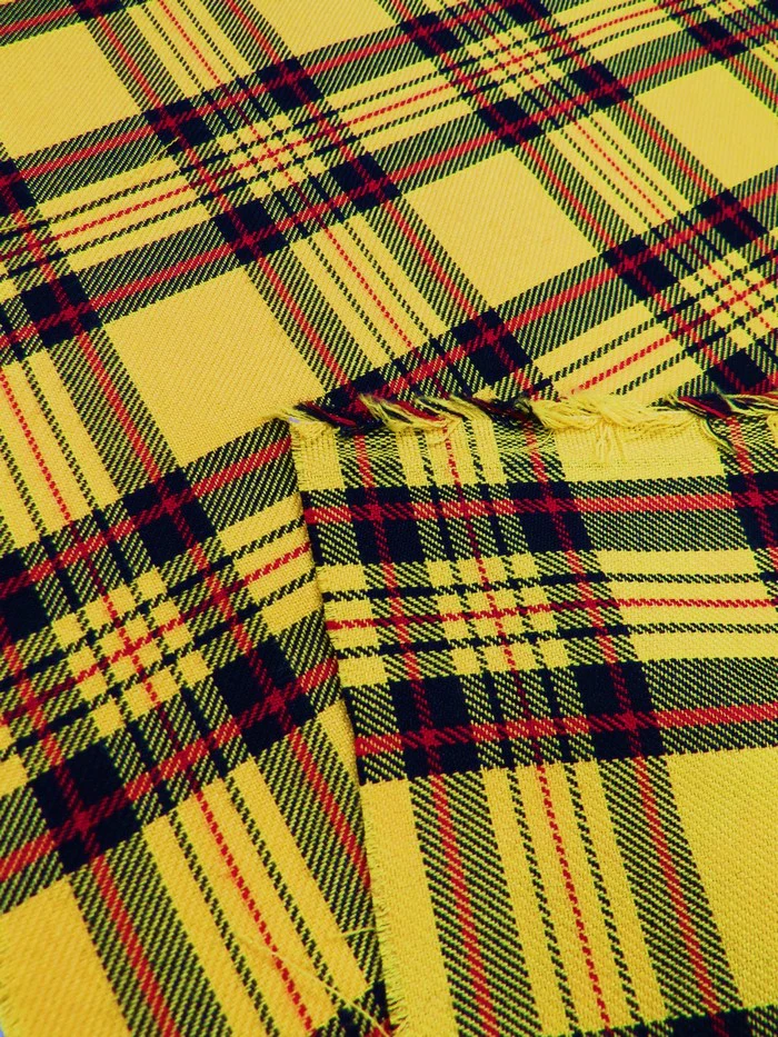 Golden Plaid Poly Poplin Fabric - Image 4