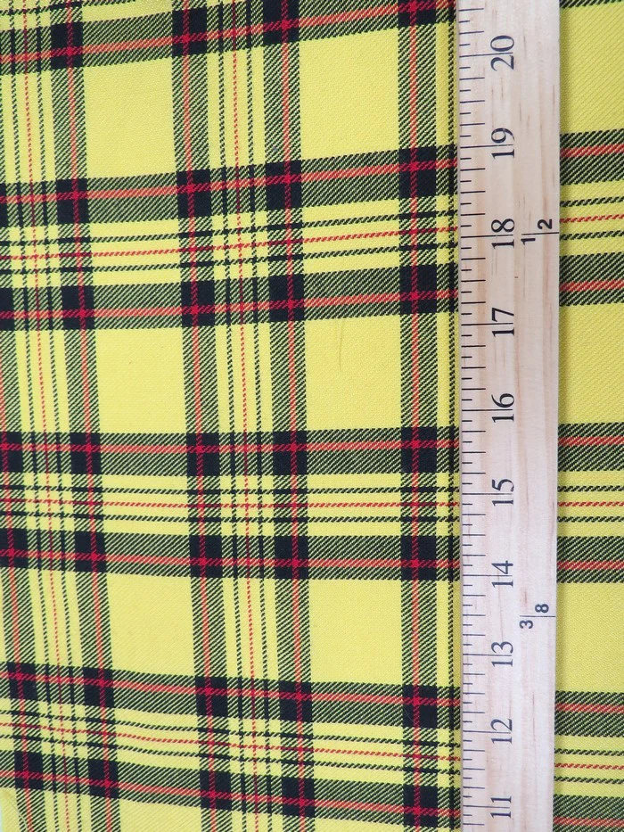 Golden Plaid Poly Poplin Fabric - Image 6