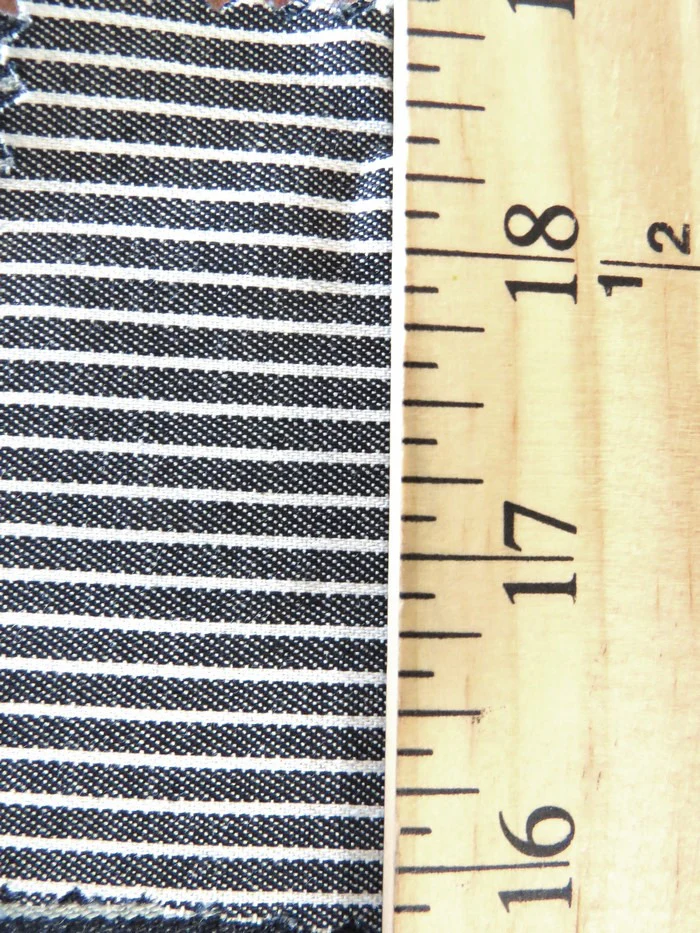 Gray with Natural Stripe Cotton Stretch Denim - Image 2