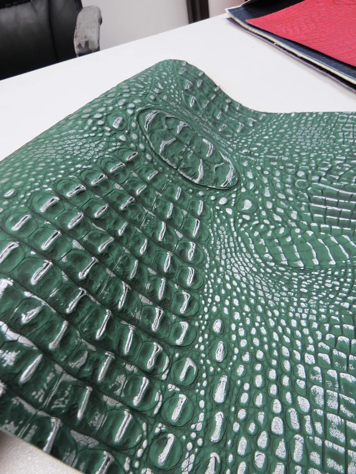Green/Silver Metallic Caiman Gator Vinyl - Image 2
