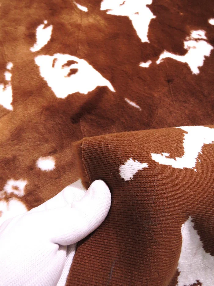 Half Shag Faux Fur Fabric (Cow)(Knit Backing) / Sold By The Yard - Image 4