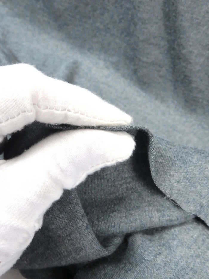 Heavy Interlock Poly Cotton Fabric / Heather Gray / Sold By The Yard - Image 2
