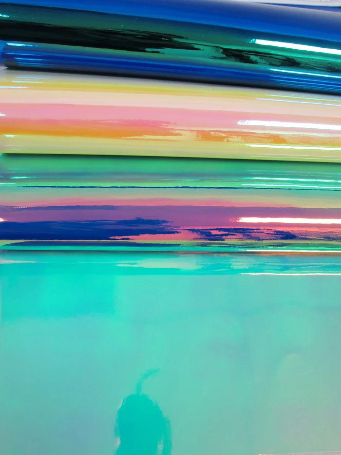 Sea Holographic Multi-Color Chrome Vinyl Fabric / Sold By The Yard - Image 4