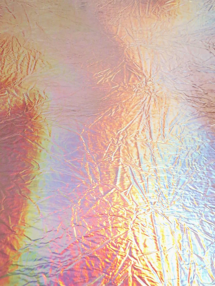 Holographic Storm Gray Distressed/Crushed Chrome Metallic Mirror Vinyl Fabric / By The Roll - 30 Yards - Image 2