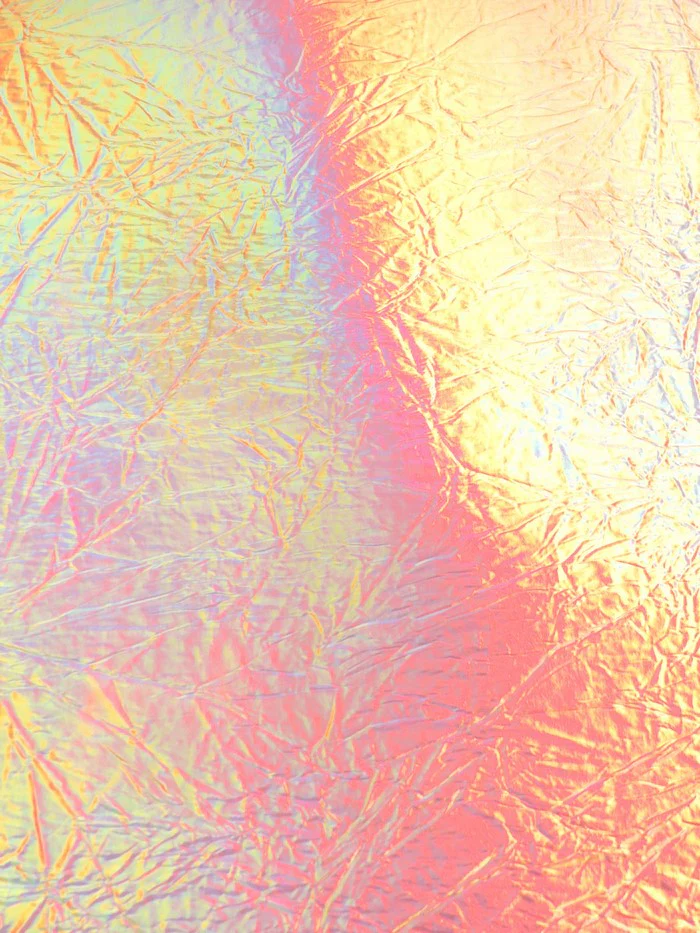 Hologrpahic Gold Distressed/Crushed Chrome Metallic Mirror Vinyl Fabric / By The Roll - 30 Yards - Image 2