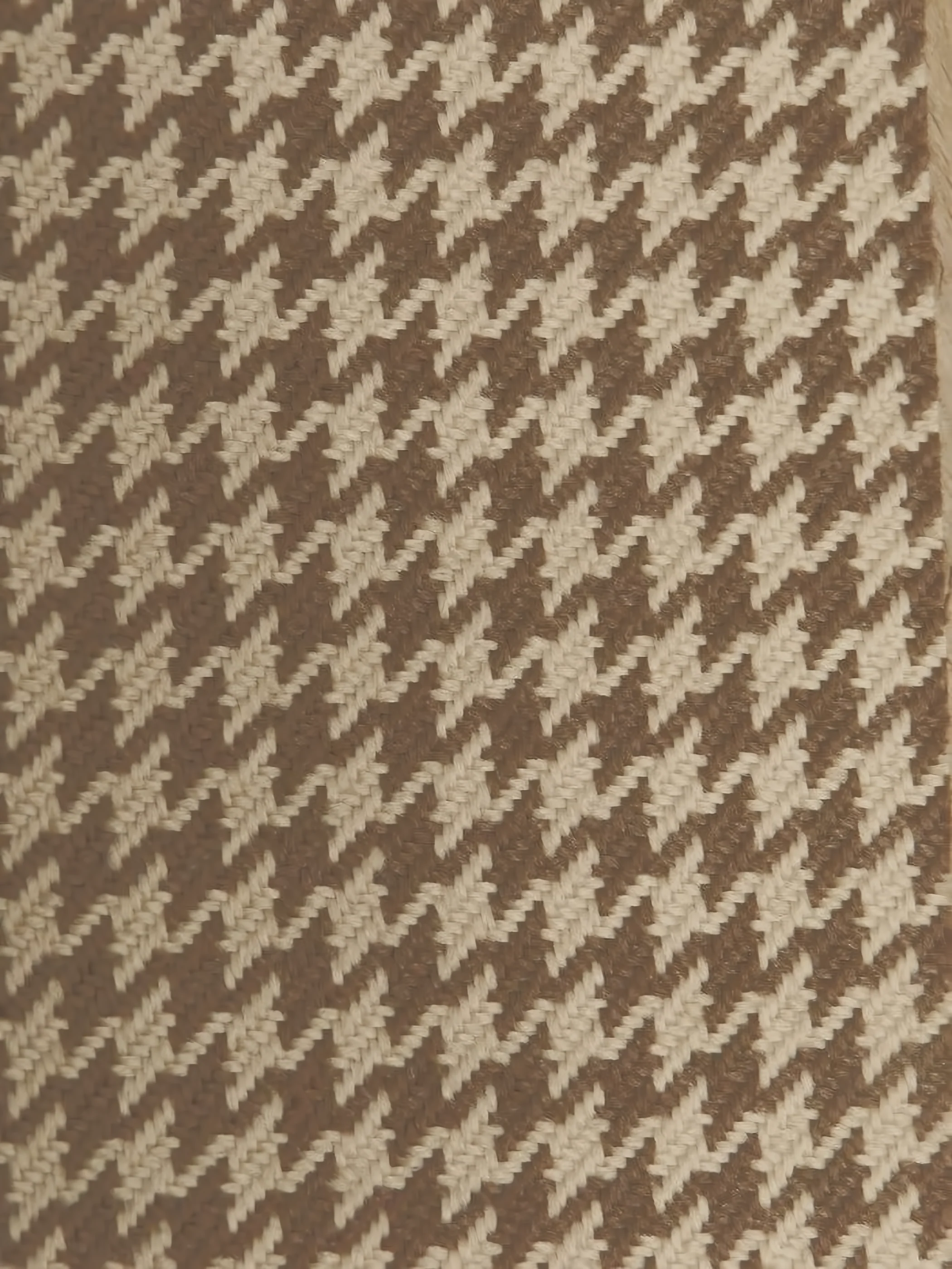 Houndstooth Upholstery Fabric / Brown/Latte / Sold By The Yard
