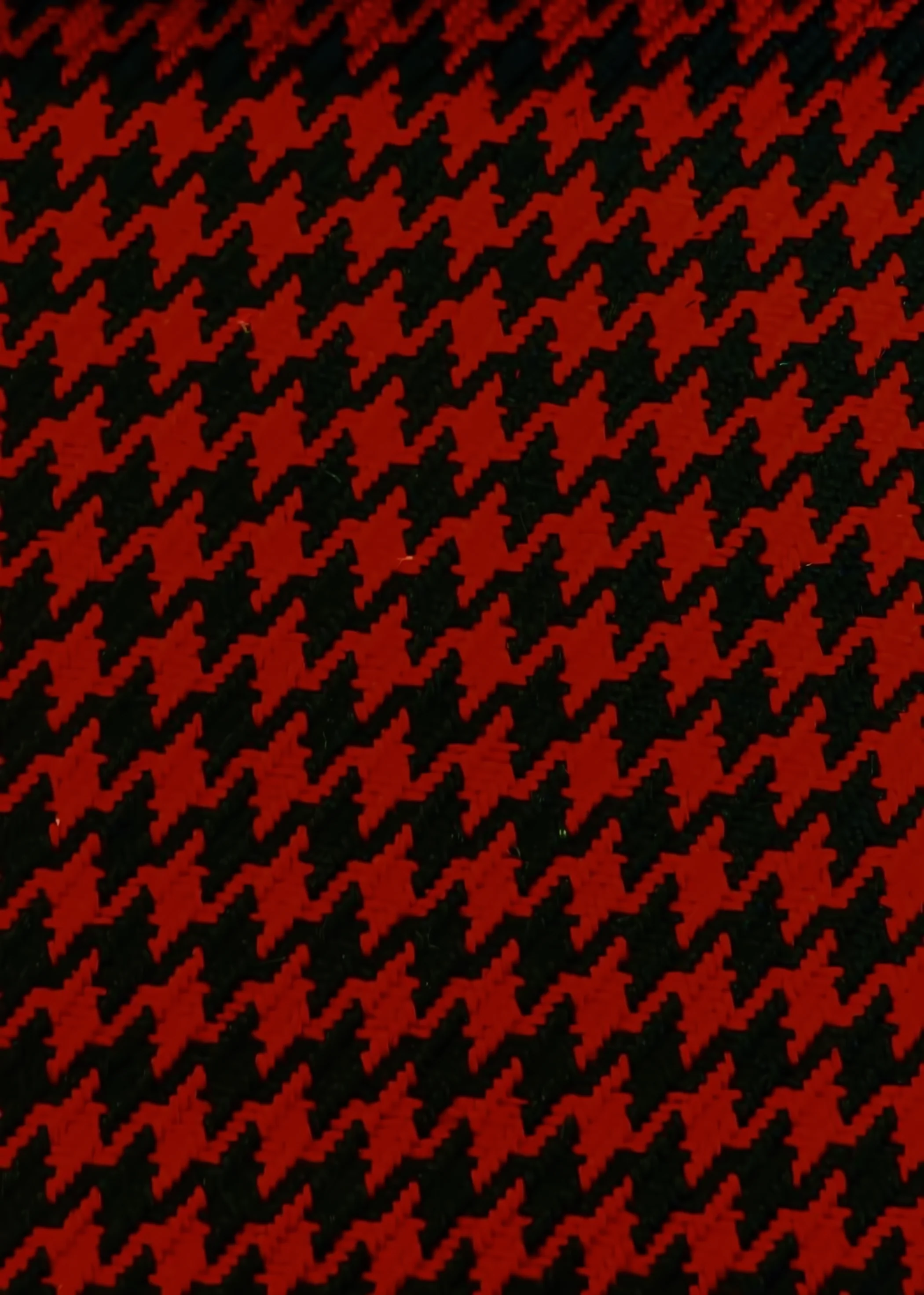 Houndstooth Upholstery Fabric / Dark Red/Black / Sold By The Yard