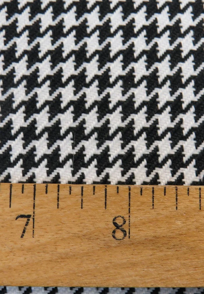 Houndstooth Upholstery Fabric / White/Black / Sold By The Yard - Image 2