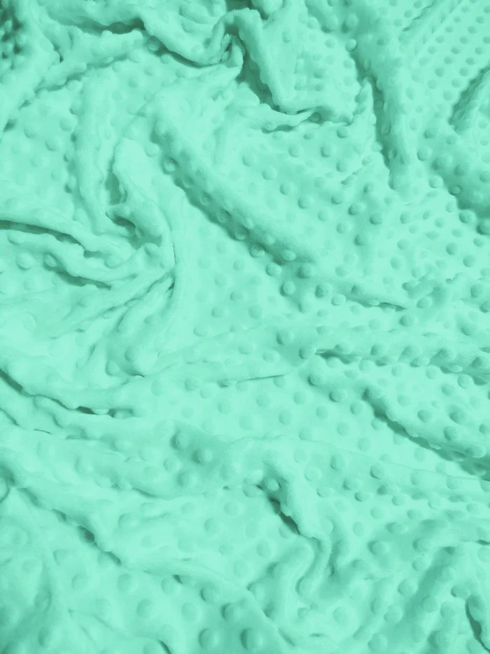 Icy Mint Minky Dimple Dot Baby Soft Fabric / Sold By The Yard