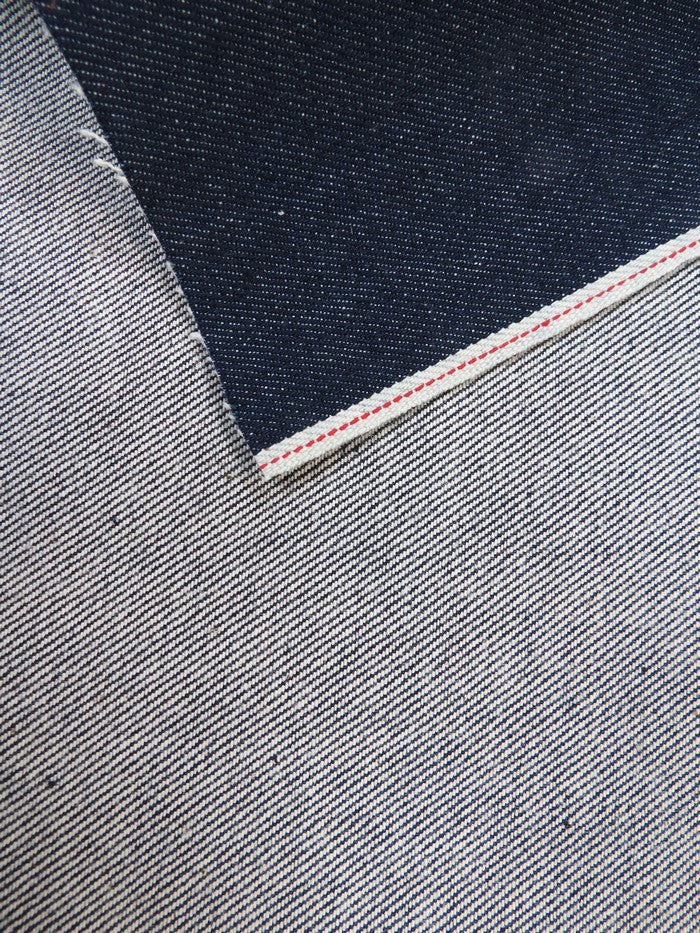 INDIGO JAPANESE SELVEDGE DENIM - RED/WHITE TICKER 14OZ (SKU TN-JPDN-540421) - Image 2
