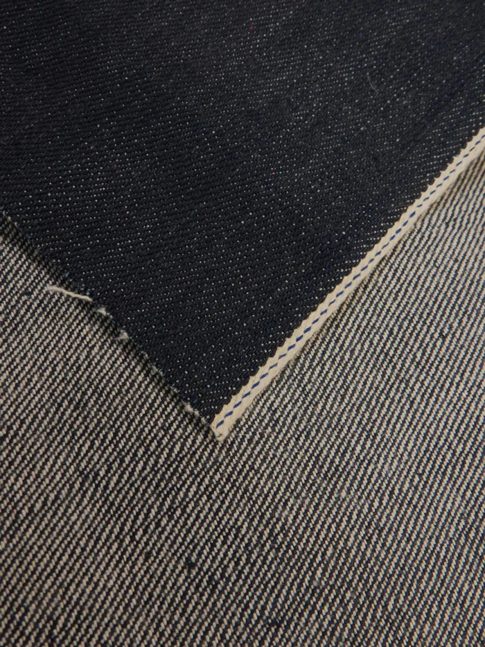 INDIGO USA SELVEDGE DENIM - INDIGO/WHITE TICKER 14OZ - Image 3