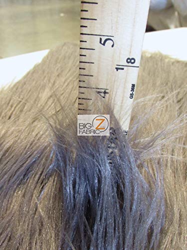 Black Solid Gorilla Animal Long Pile Faux Fur Fabric / Sold By The Yard - Image 3