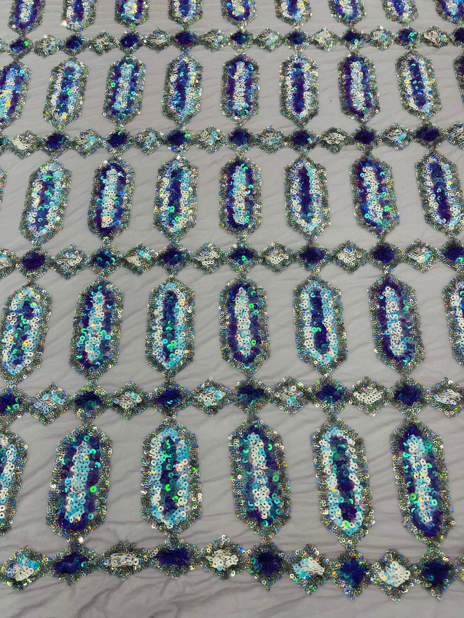 Jewel Iridescent Sequin Stretch Mesh Fabric / Sold by the Yard - Image 11