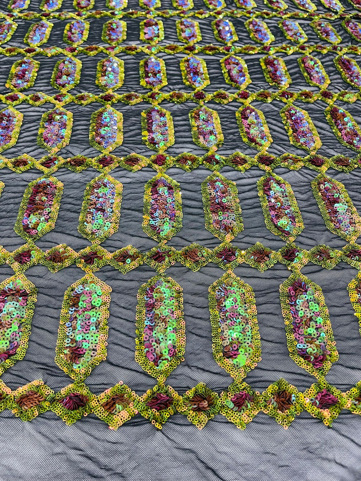 Jewel Iridescent Sequin Stretch Mesh Fabric / Sold by the Yard - Image 12