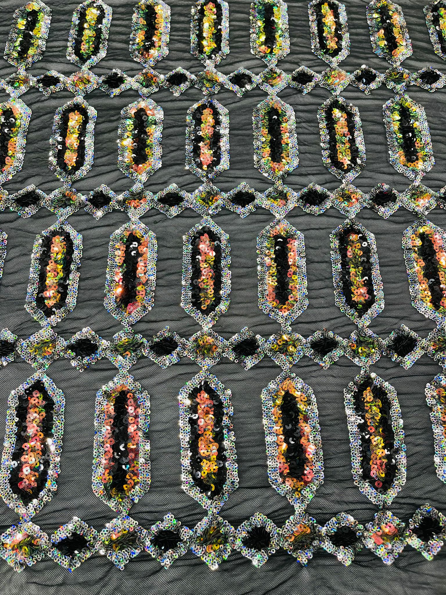 Jewel Iridescent Sequin Stretch Mesh Fabric / Sold by the Yard - Image 15