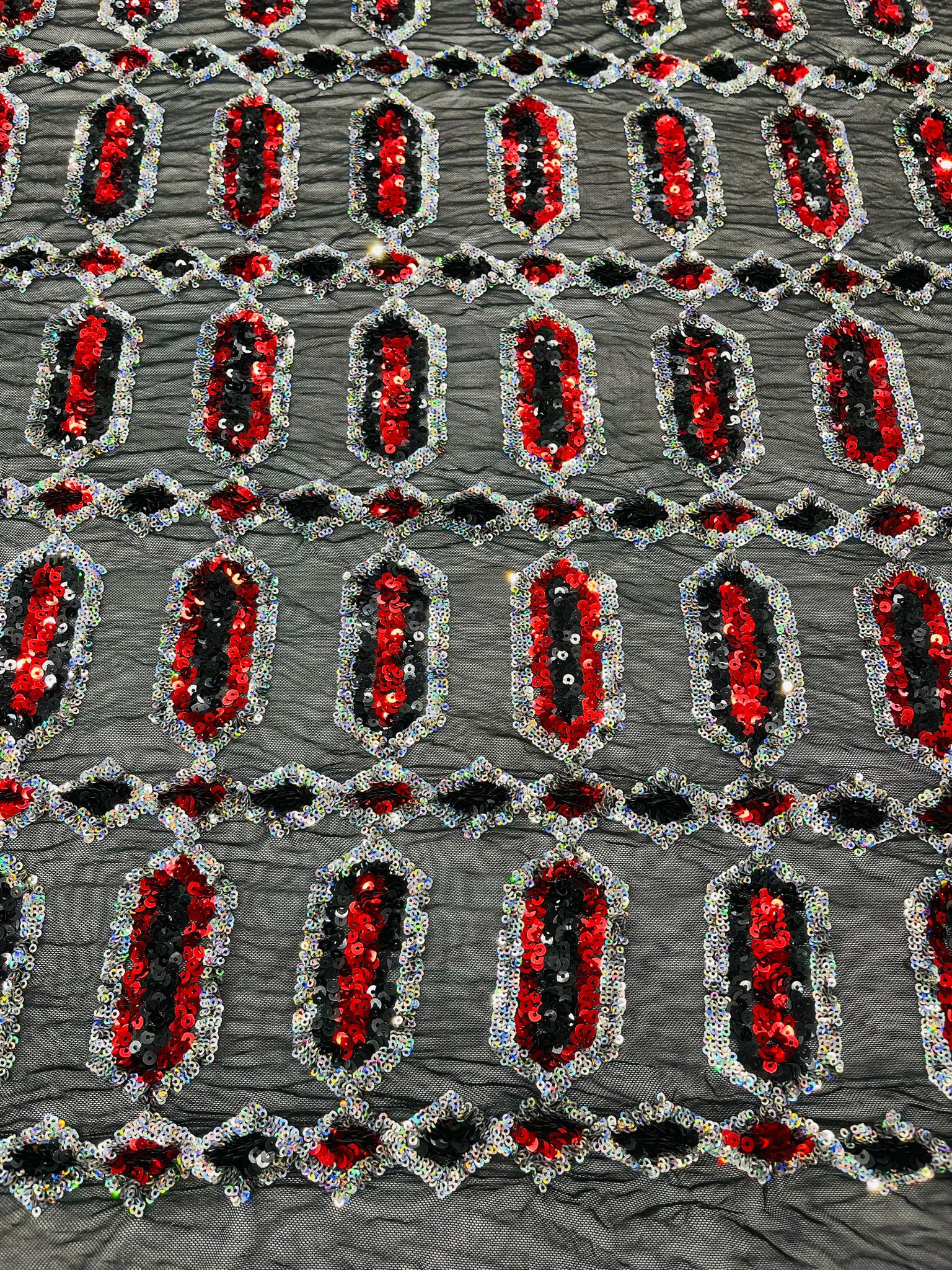 Jewel Iridescent Sequin Stretch Mesh Fabric / Sold by the Yard - Image 17