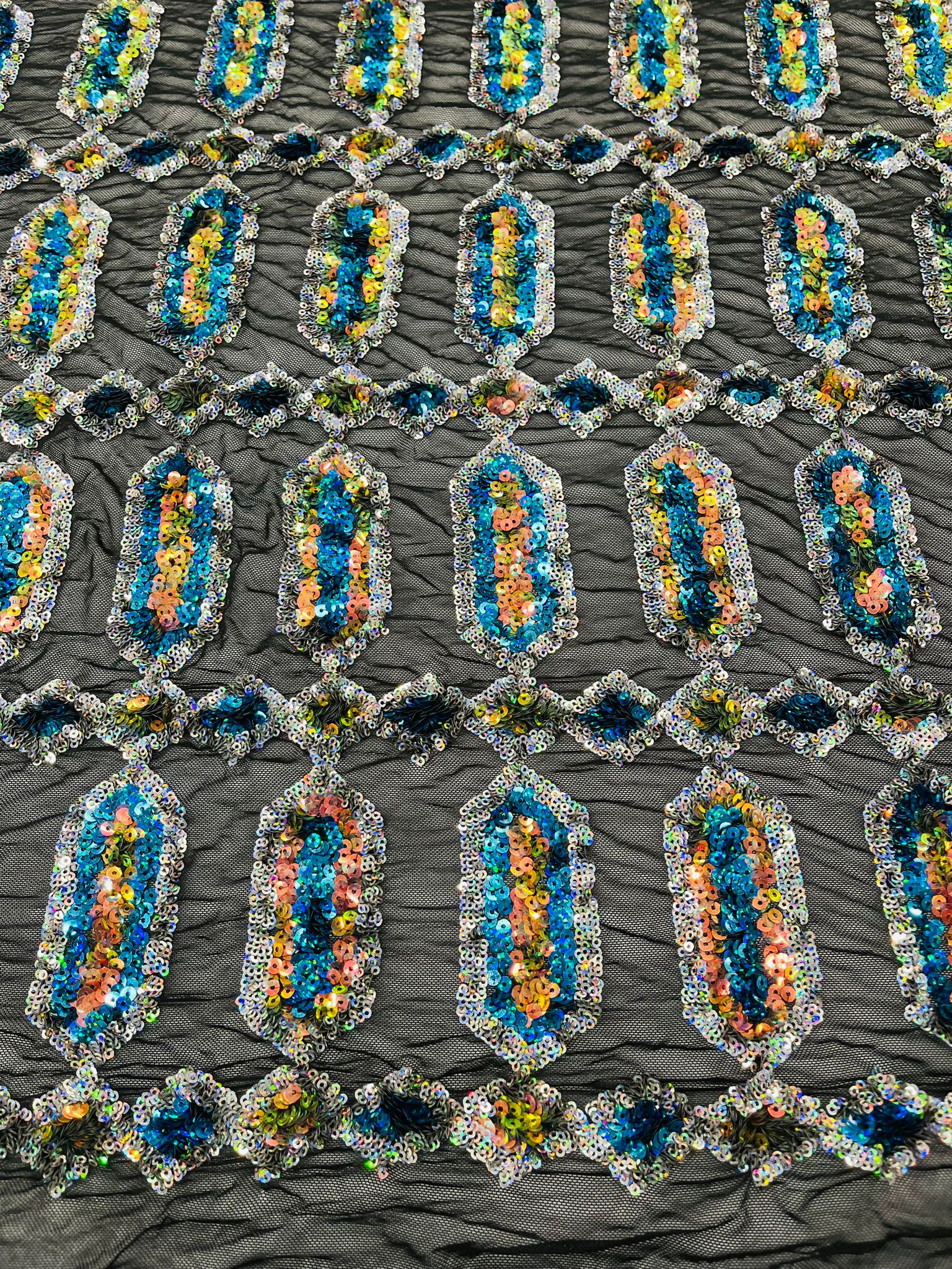 Jewel Iridescent Sequin Stretch Mesh Fabric / Sold by the Yard - Image 19