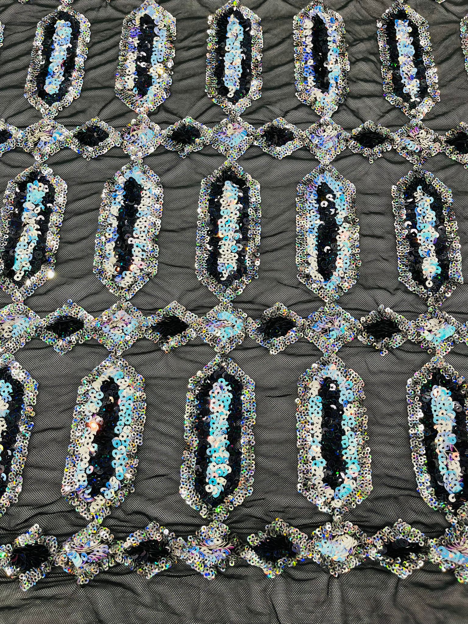 Jewel Iridescent Sequin Stretch Mesh Fabric / Sold by the Yard - Image 3