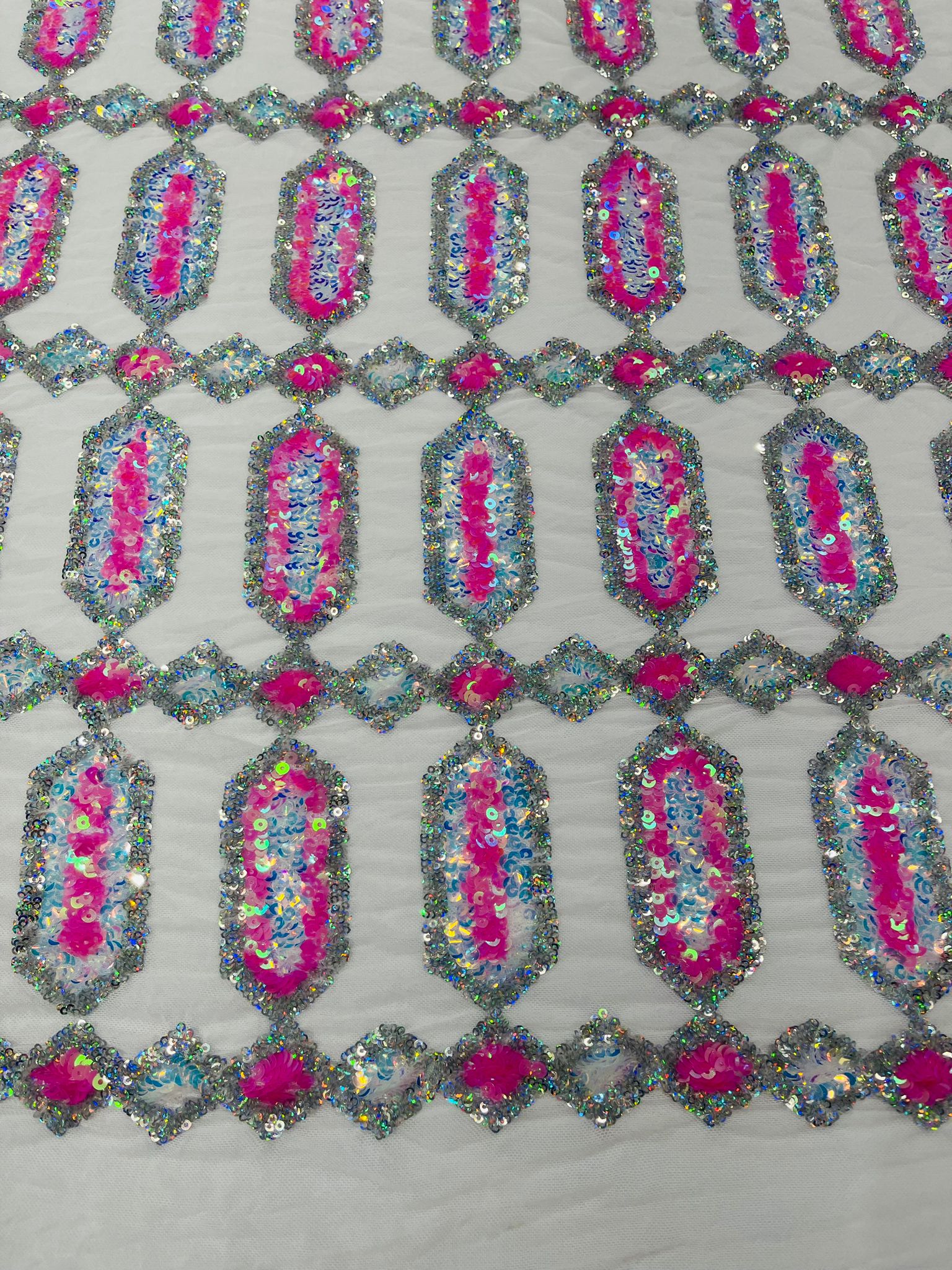 Jewel Iridescent Sequin Stretch Mesh Fabric / Sold by the Yard - Image 5