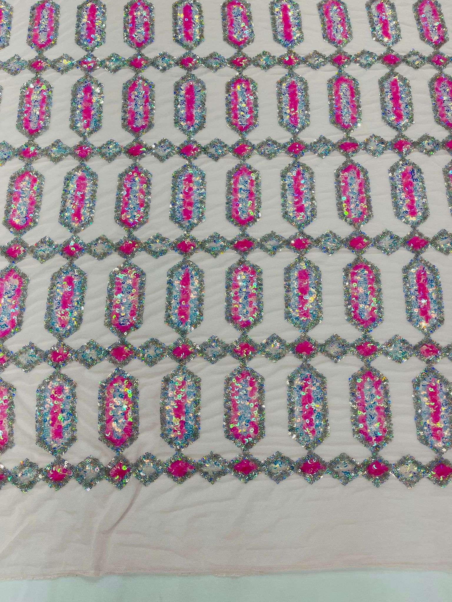 Jewel Iridescent Sequin Stretch Mesh Fabric / Sold by the Yard - Image 6