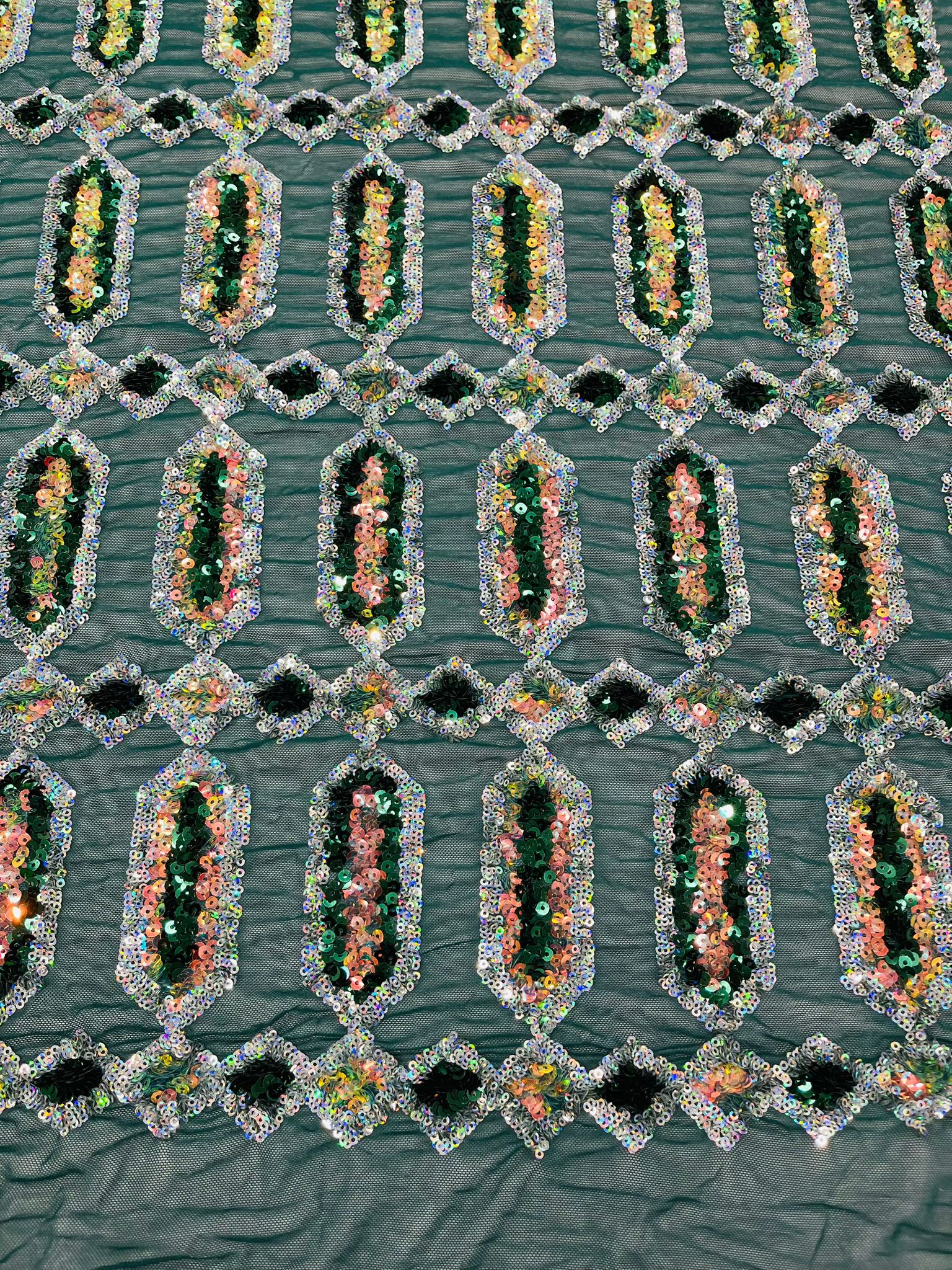 Jewel Iridescent Sequin Stretch Mesh Fabric / Sold by the Yard - Image 8