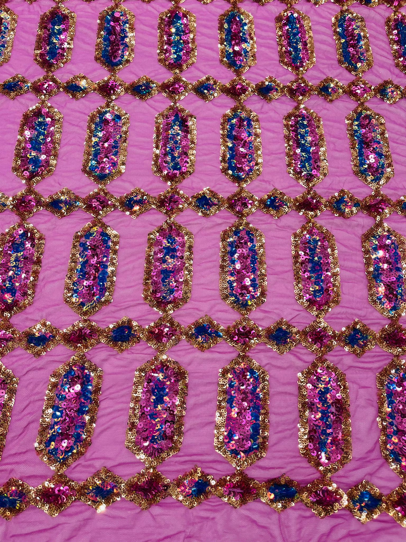 Jewel Iridescent Sequin Stretch Mesh Fabric / Sold by the Yard - Image 9
