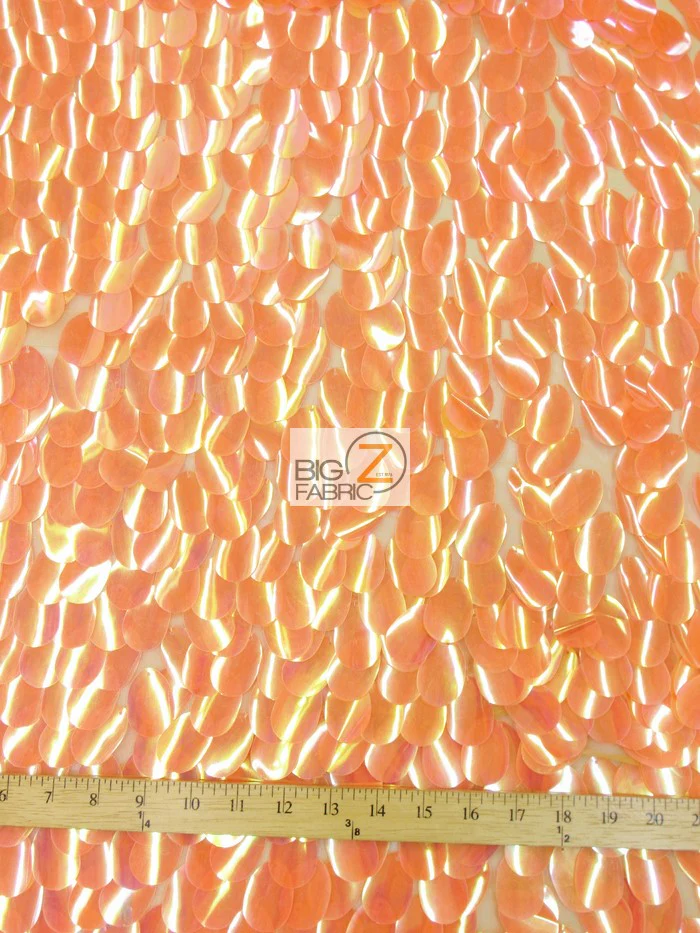Jumbo Teardrop Sequins Fabric / Luminous Fuchsia / Sold By The Yard - Image 3