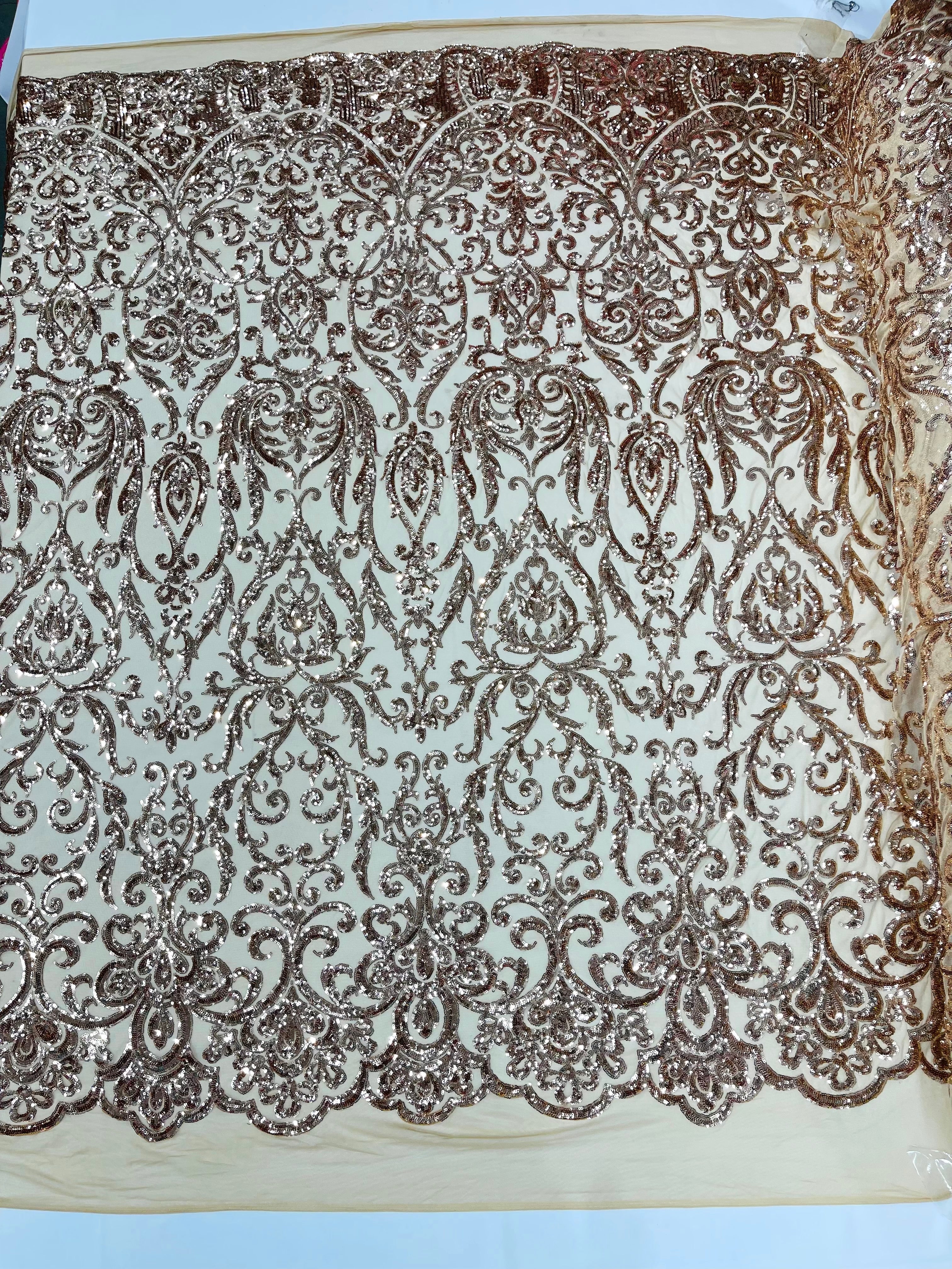 King Damask Sequin on Stretch Mesh Fabric / Sold by the Yard - Image 13
