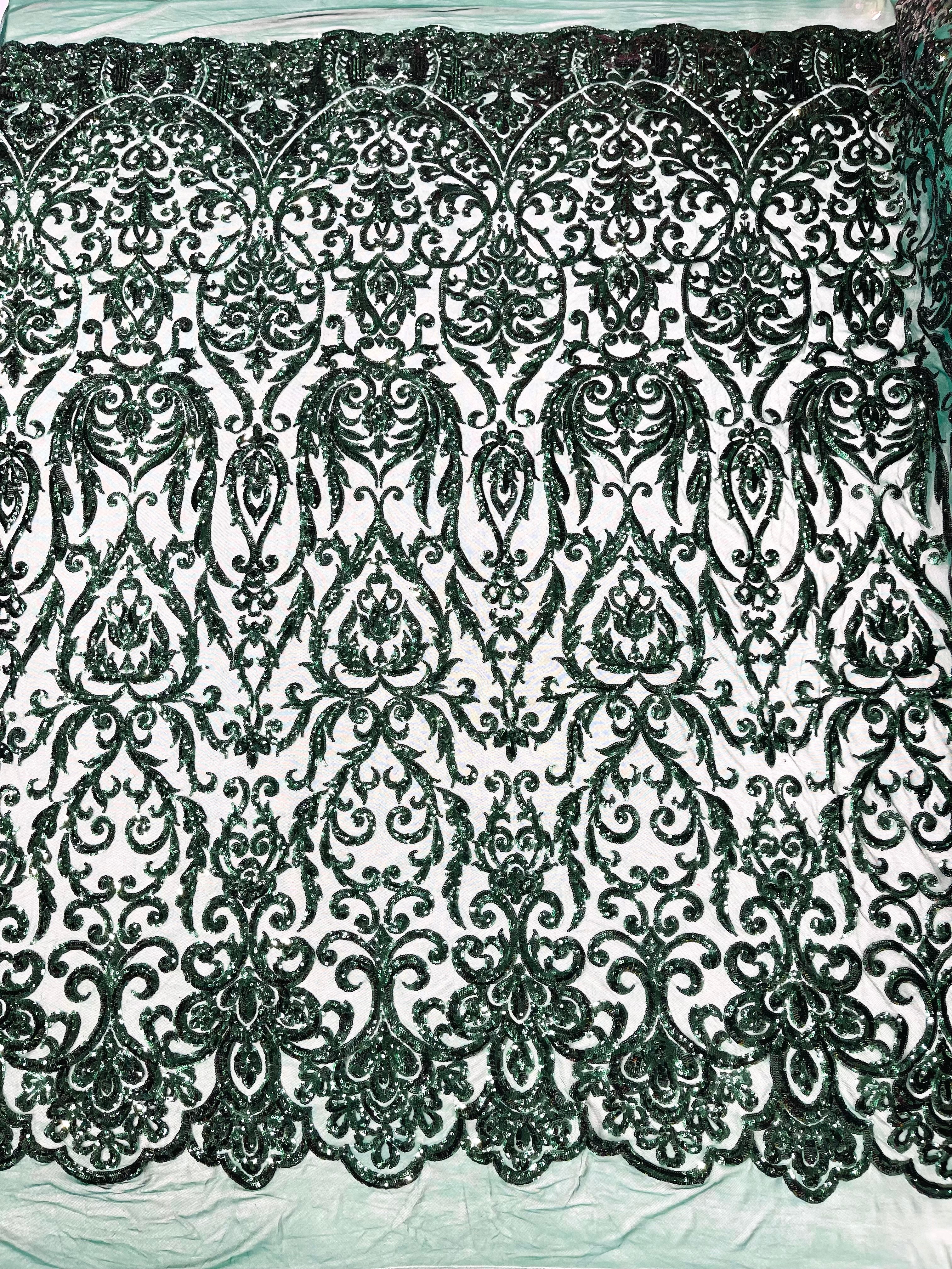 King Damask Sequin on Stretch Mesh Fabric / Sold by the Yard - Image 15