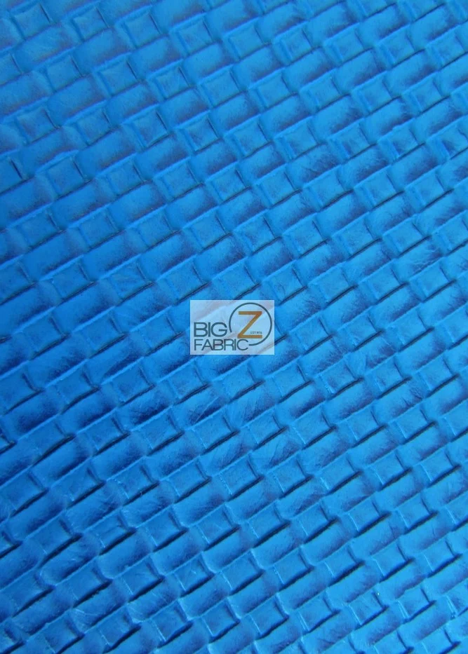Lattice Basket Weave Upholstery Vinyl Fabric / Blue / Sold By The Yard Closeout!!! - Image 2