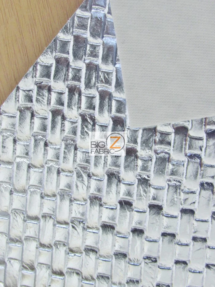 Lattice Basket Weave Upholstery Vinyl Fabric / Blue / Sold By The Yard Closeout!!! - Image 3
