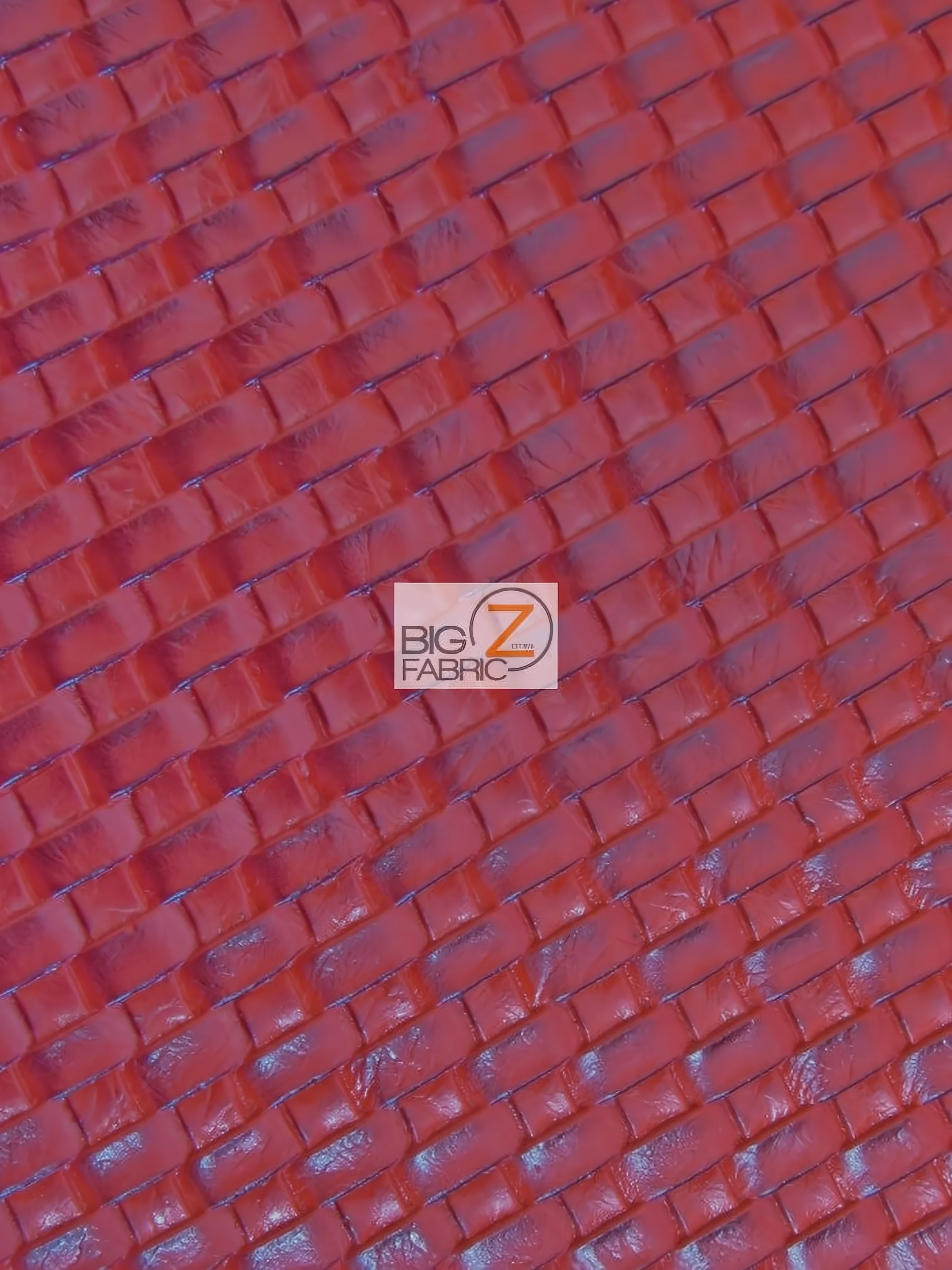 Lattice Basket Weave Upholstery Vinyl Fabric / Red / Sold By The Yard Closeout!!!