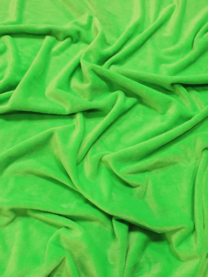 Lime Green Minky Solid Baby Soft Fabric (Second Quality Goods)