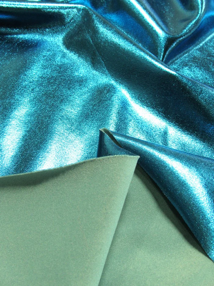Metallic Foil Spandex Fabric / Brown / Stretch Lycra Sold By The Yard - Image 3