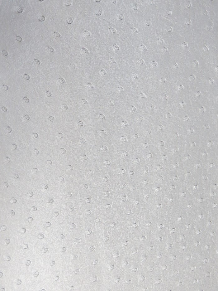 Metallic Silver Classic Ostrich Upholstery Vinyl Fabric / Sold By The Yard - Image 2