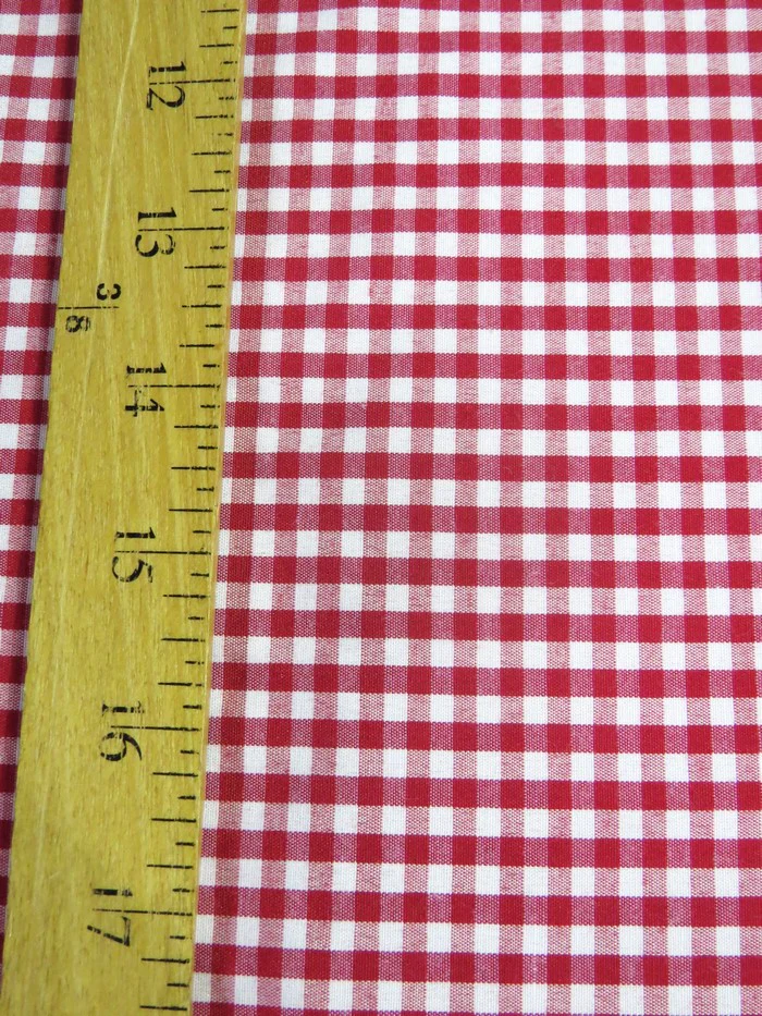 Mini Checkered Gingham Poly Cotton Printed Fabric / Navy Blue / Sold By The Yard - Image 2