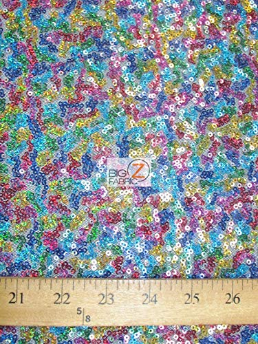 Mini Disc Sequin Nylon Mesh Fabric / Shiny Golden Yellow / Sold By The Yard - Image 2