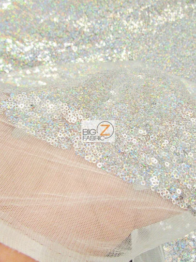 Mini Disc Sequin Nylon Mesh Fabric / Matte Charcoal / Sold By The Yard - Image 3