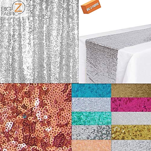 Mini Disc Sequin Nylon Mesh Fabric / Matte Silver / Sold By The Yard - Image 6