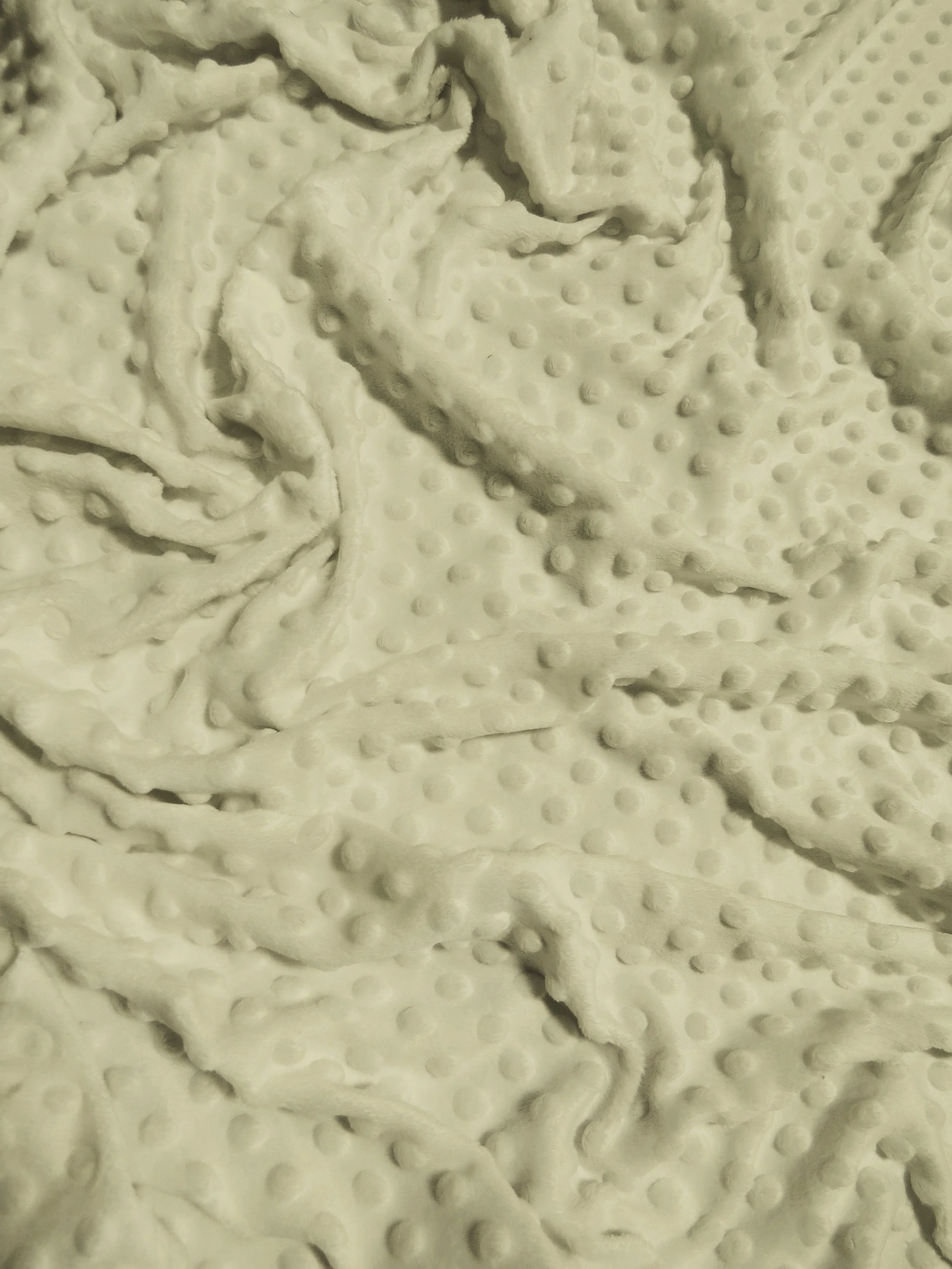 Khaki Minky Dimple Dot Baby Soft Fabric / Sold By The Yard