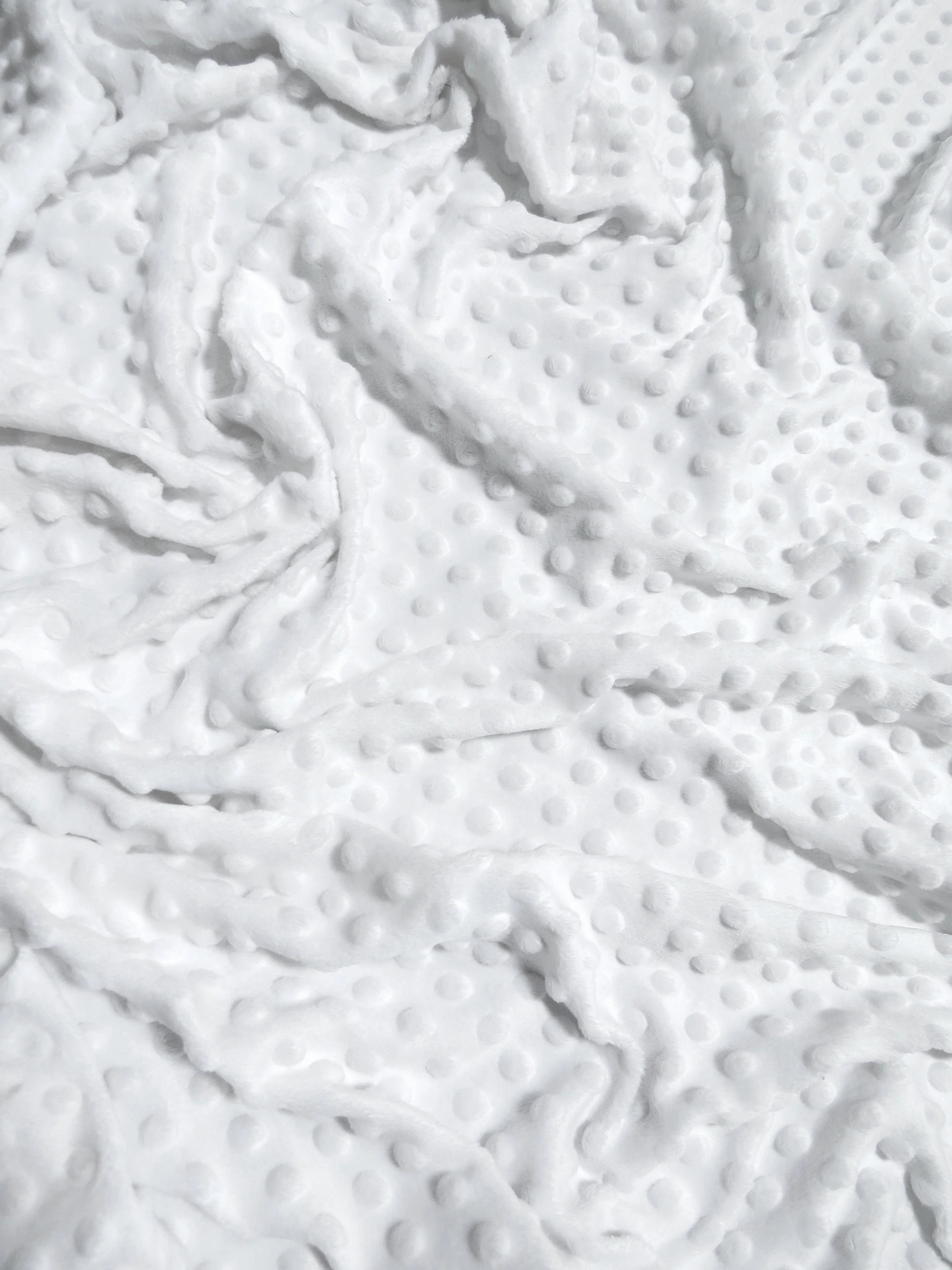 White Minky Dimple Dot Baby Soft Fabric / Sold By The Yard