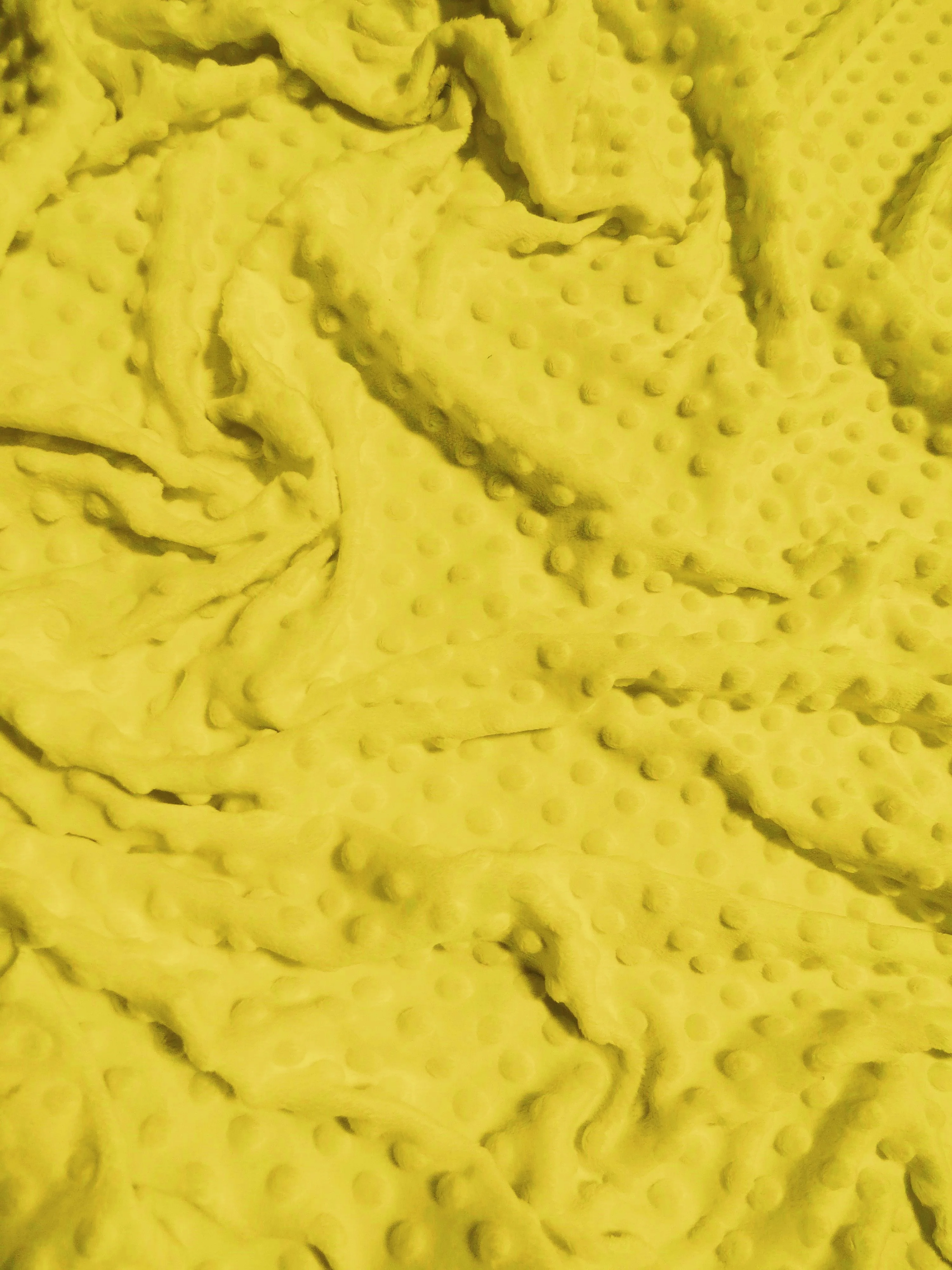 Yellow Minky Dimple Dot Baby Soft Fabric / Sold By The Yard