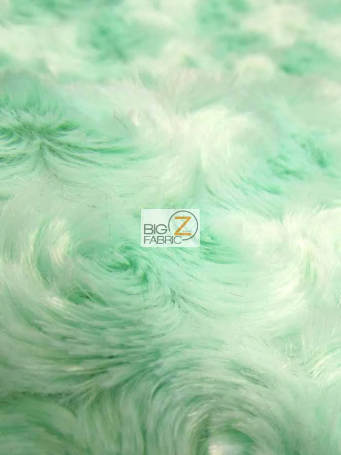 Kiwi Green Minky Rose/Rosette Floral Baby Soft Fabric / Sold By The Yard - Image 3
