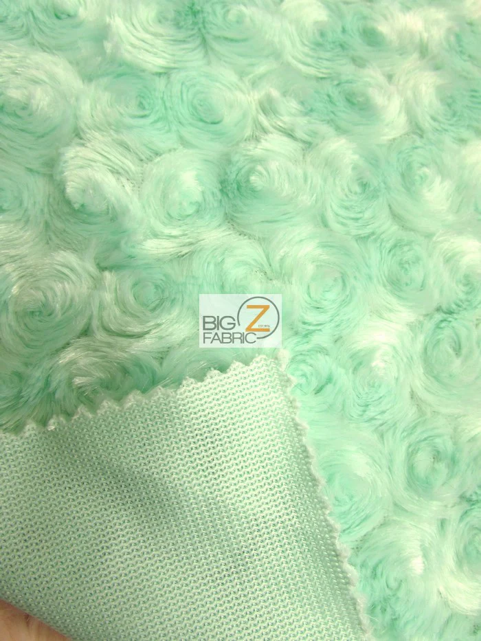 Red Fusion Minky Rose/Rosette Floral Baby Soft Fabric / Sold By The Yard - Image 4