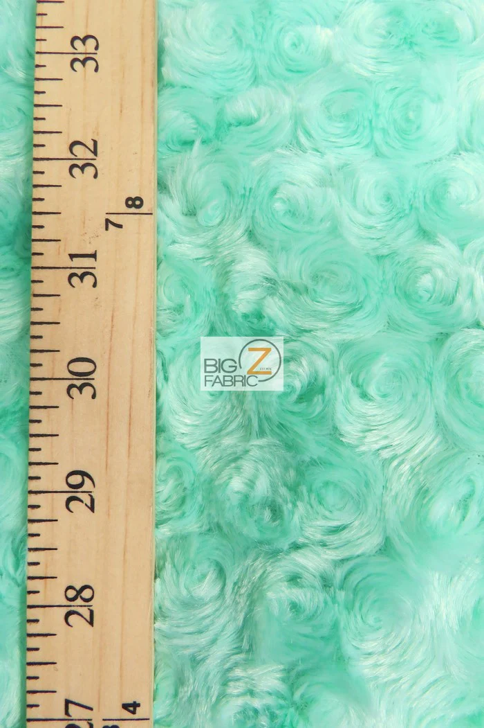 Teddy Brown Minky Rose/Rosette Floral Baby Soft Fabric / Sold By The Yard - Image 2