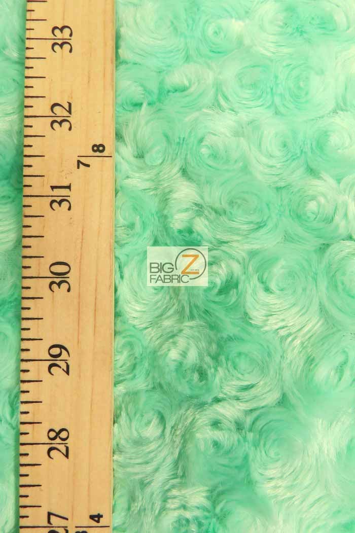 Turquoise Minky Rose/Rosette Floral Baby Soft Fabric / Sold By The Yard - Image 2