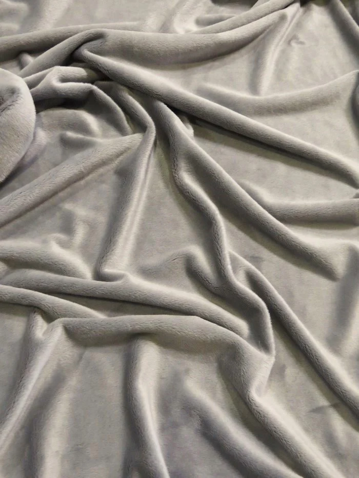 Gray Minky Solid Baby Soft Fabric