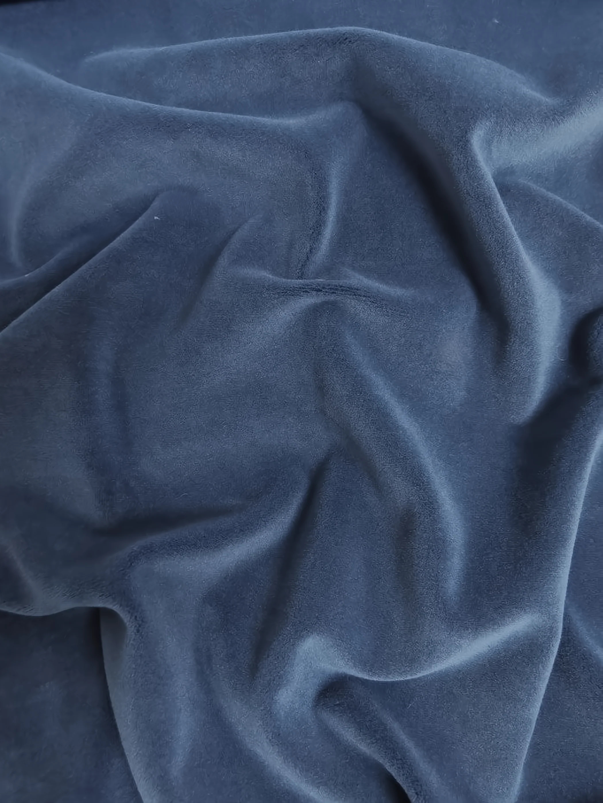 Navy Stretch Mochi Plush Minky / Soft Solid Fabric by the Yard